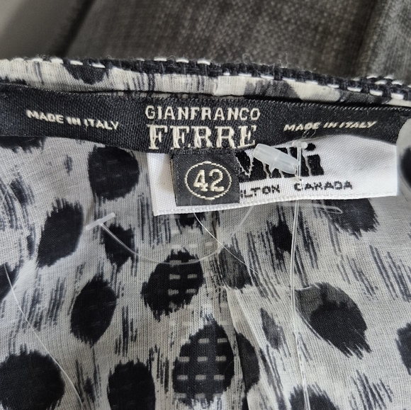 Gianfranco Ferre Italy Designer Checked Silk Lined Crop Jacket Size 42 - Picture 3 of 13